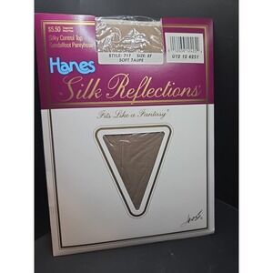 Hanes Silk Reflections Pantyhose Size EF Style 717, Soft Taupe Control Top